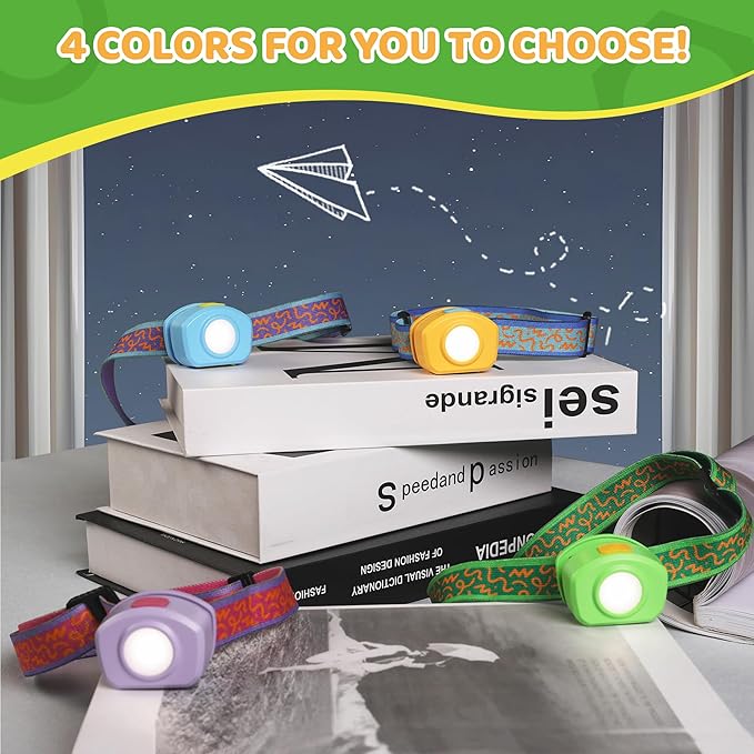 EverBrite LED Headlamp Rechargeable Kids Headlamp with RGB Mode and Adjustable Headband, 3 Modes