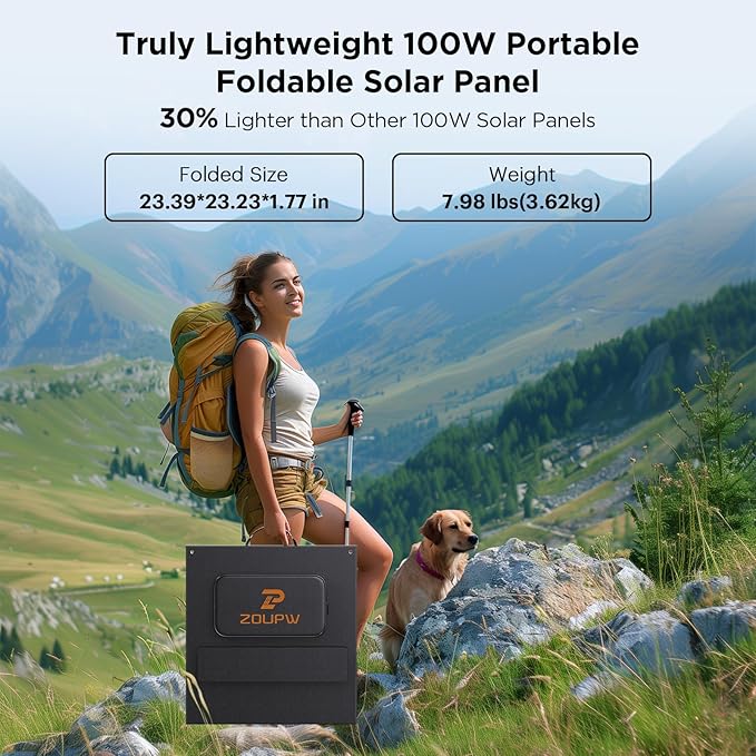 N-Type 16BB 100 Watt Portable Solar Panel for Power Station,RV Essentials, Ultralight Foldable