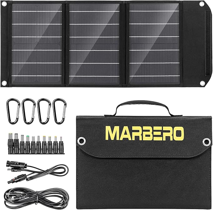 MARBERO Portable Solar Panel 30W Solar Panel Charger 23% High Efficiency Foldable Solar Panels