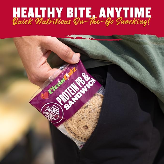 Clean Eatz High-Protein PB&J Sandwich, Mixed (Strawberry & Grape) – 16 Pack