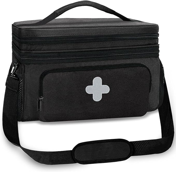 Medicine Storage Bag, Medical Bag Pill Bottle Organizer for Emergency, Medicine Box Empty with