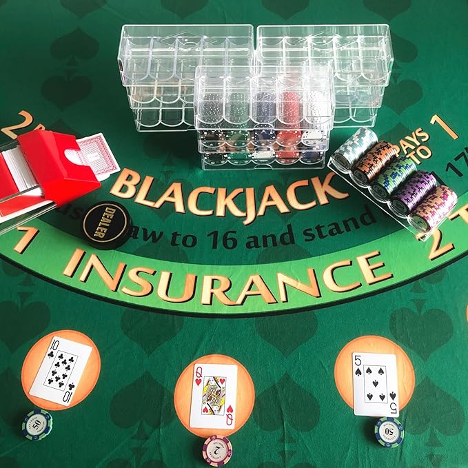 Poker Chip Holder Tray Racks- 10Pack Clear Acrylic Chips Rack Case With Cover Poker Table
