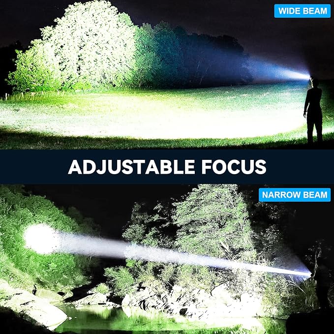 Flashlight Rechargeable LED High Lumens - 99,000 Lumens Super Bright Flashlights with 5 Modes