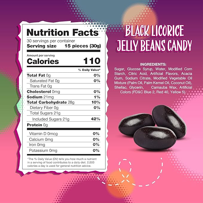 Black Licorice Jelly Beans Candy | 2-Pound Bag | Classic Flavor