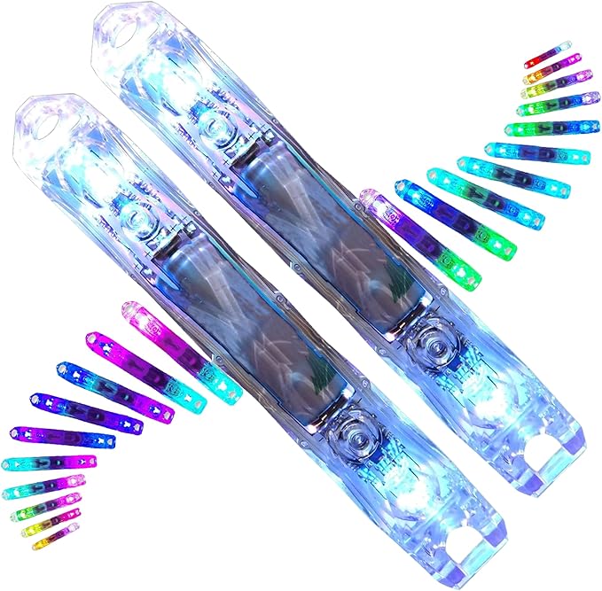 UltraPoi Ultralight LED Glow Stick (Pair (2)) - Customizable Rainbow Light Stick with Over 70