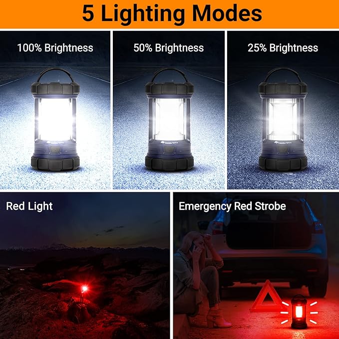 Camping Lantern, 3200LM LED Lanterns for Power Outages, 4600mAh Phone Charger & Rechargeable