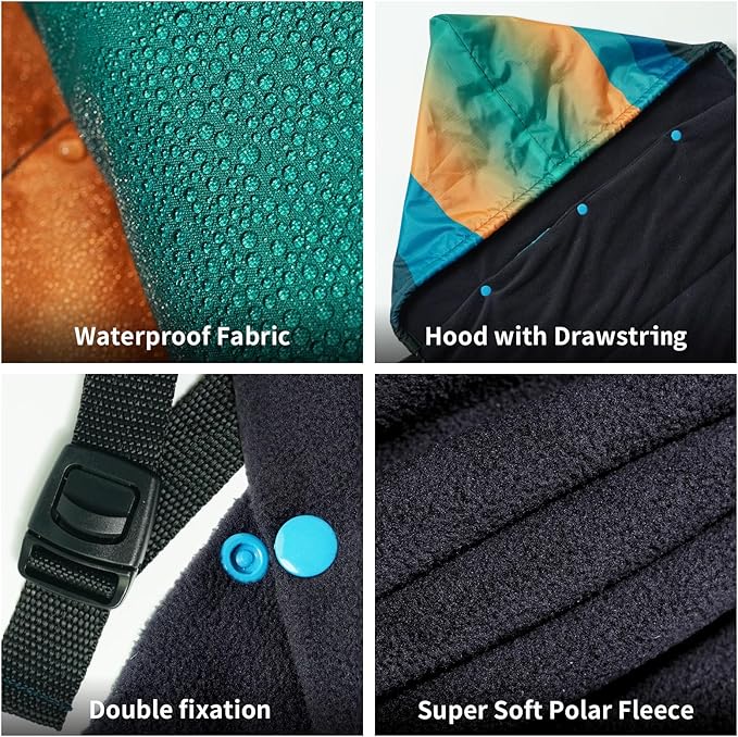 Waterproof Stadium Blanket, Fleece Camping Blanket Wearable Soft Warm Camp Blanket for Outdoor