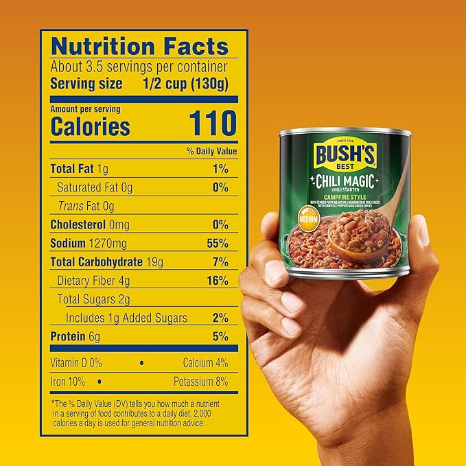 BUSH'S BEST Canned Texas Recipe Chili Magic Chili Beans Starter (Pack of 12), Source of Plant Based