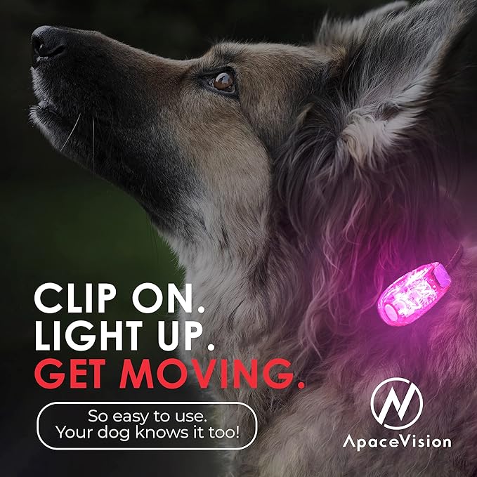 LED Safety Light (2 Pack) - Clip On Strobe/Running Lights for Runners, Dog, Bike, Walking, Boat