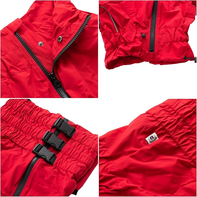 Dogs Waterproof Jacket, Lightweight Waterproof Jacket Reflective Safety Dog Raincoat Windproof