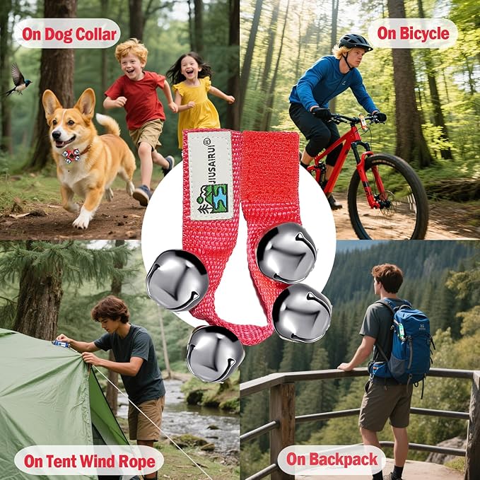 Outdoor Bear Bells for Hiking Safety: Bear Horn to Scare Bears Deterrent Devices for Dogs Biking
