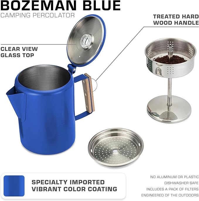 COLETTI Bozeman Camping Coffee Pot — Camping Coffee Makers, Coffee Percolator – America's Sleekest