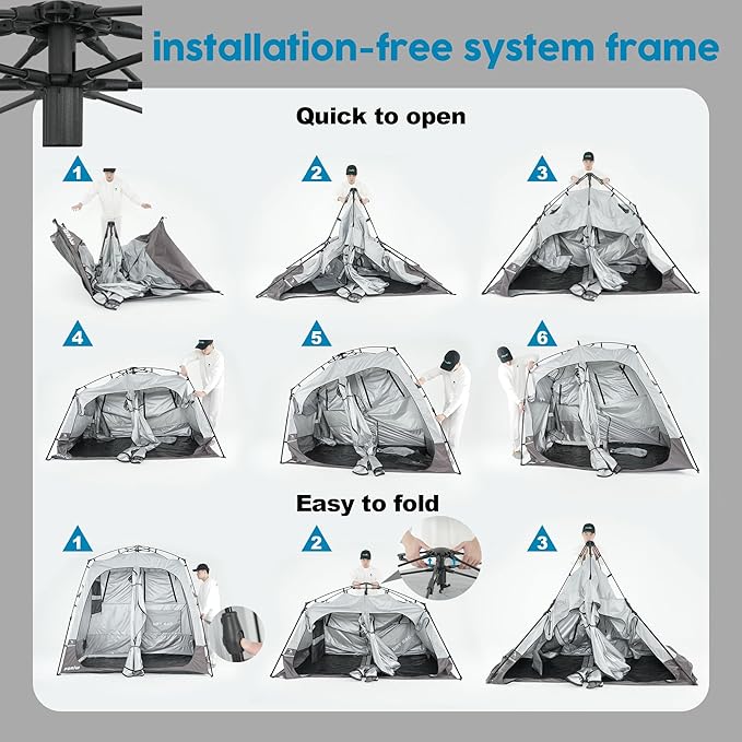 Camping Shower Tent Deluxe Changing Room Easy Set Up Privacy Shelter,Large Toilet Tent with Floor