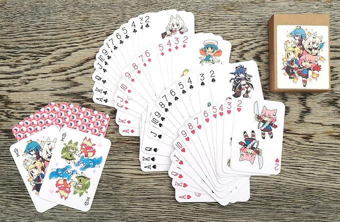 Anime Playing Cards # Poker Deck 54 Cards All Different # NAGA U Kawaii Anime Chibi Cute Manga