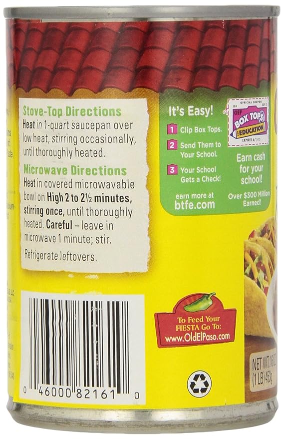 Old El Paso Green Chiles Refried Beans, 16 oz. (Pack of 12)