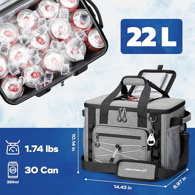 Maelstrom Soft Sided Cooler Bag, 30/40 Can Collapsible Insulated Ice Chest, Large Leakproof Camping
