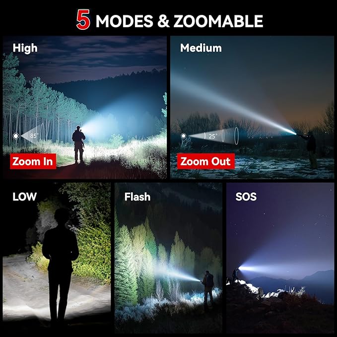 LETMY Tactical Flashlight - 2 Pack Bright Military Grade Flashlights High Lumens - Portable