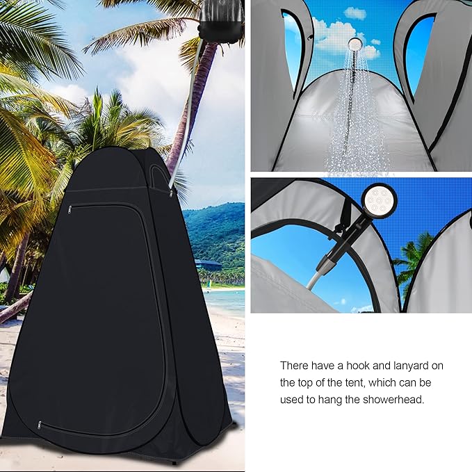 anngrowy Shower Tent Pop-Up Privacy Tent Camping Portable Toilet Tent Outdoor Camp Bathroom
