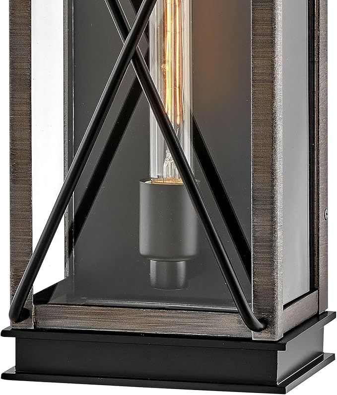 Hinkley Montecito Medium Wall Mount Outdoor Lantern - Modern, 1-Light, Aluminum, Clear Glass