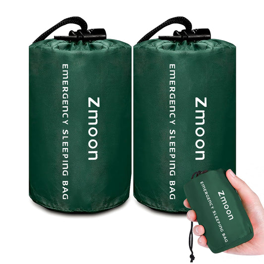 Zmoon Emergency Sleeping Bags 2 Pack Portable Waterproof Thermal Bivy Sacks