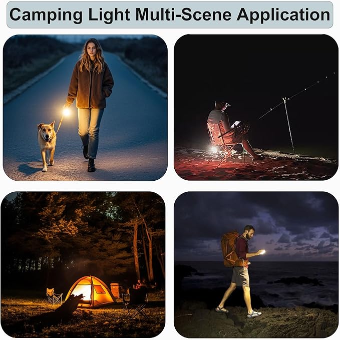 Tent Lights for Camping, Rechargeable Camping Lights for Tent, Camping Tent Light for Tent Camping