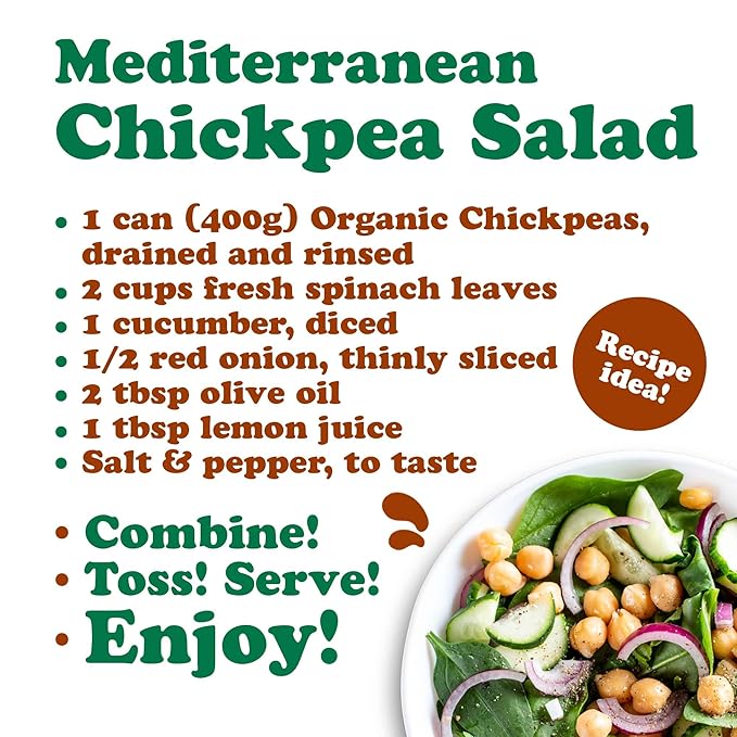 Food to Live Organic Canned Chickpeas, 14 oz (Pack of 4) - Unsalted Non-GMO Garbanzo Beans. Vegan.