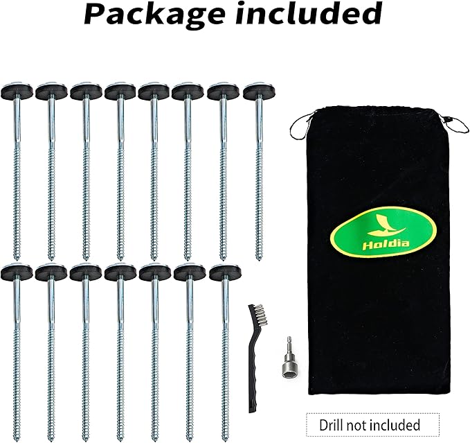 15 Pcs Drillable Tent Stakes 12" | Hex Pegs | Heavy Duty Metal Tent Anchors & Camping Spikes with