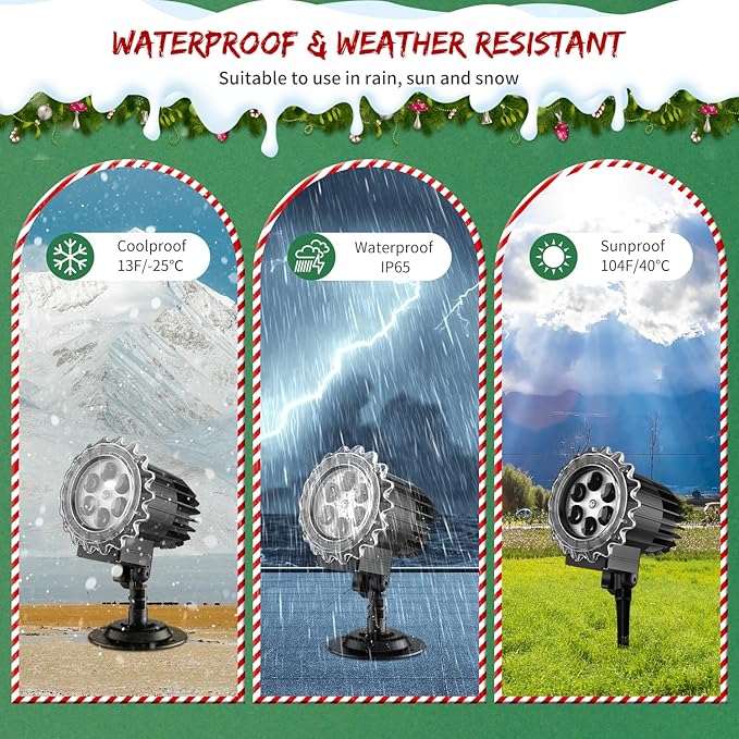 Christmas Snowfall Projector Lights, MILPROX Indoor Outdoor Holiday Snowflake Projector Lights