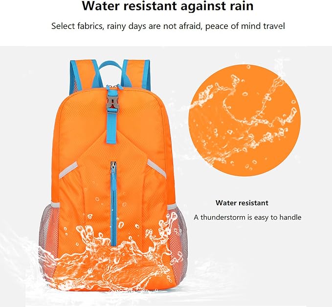 25L Foldable Hiking Backpack Lightweight Packable Basic-Daypack Collapsible Bag Water-Resistant