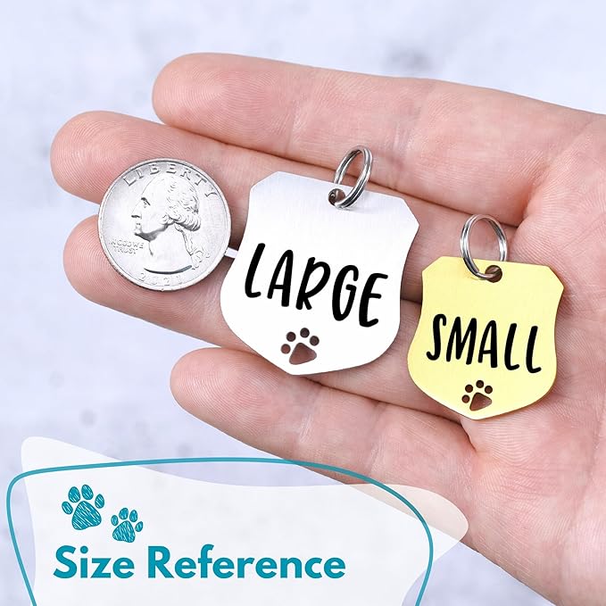 Ultra Joys Dog Tags Personalized for Pets - Hollow Paw Custom Pet ID Tag - Engraved Dog Tag for