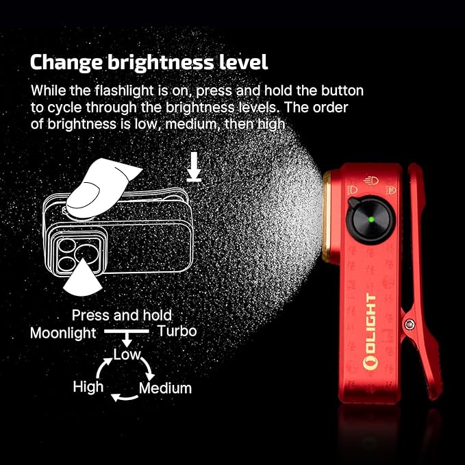 OLIGHT Oclip Pro EDC Flashlight Clip-on Light, Rechargeable 500 Lumens with Three Lighting