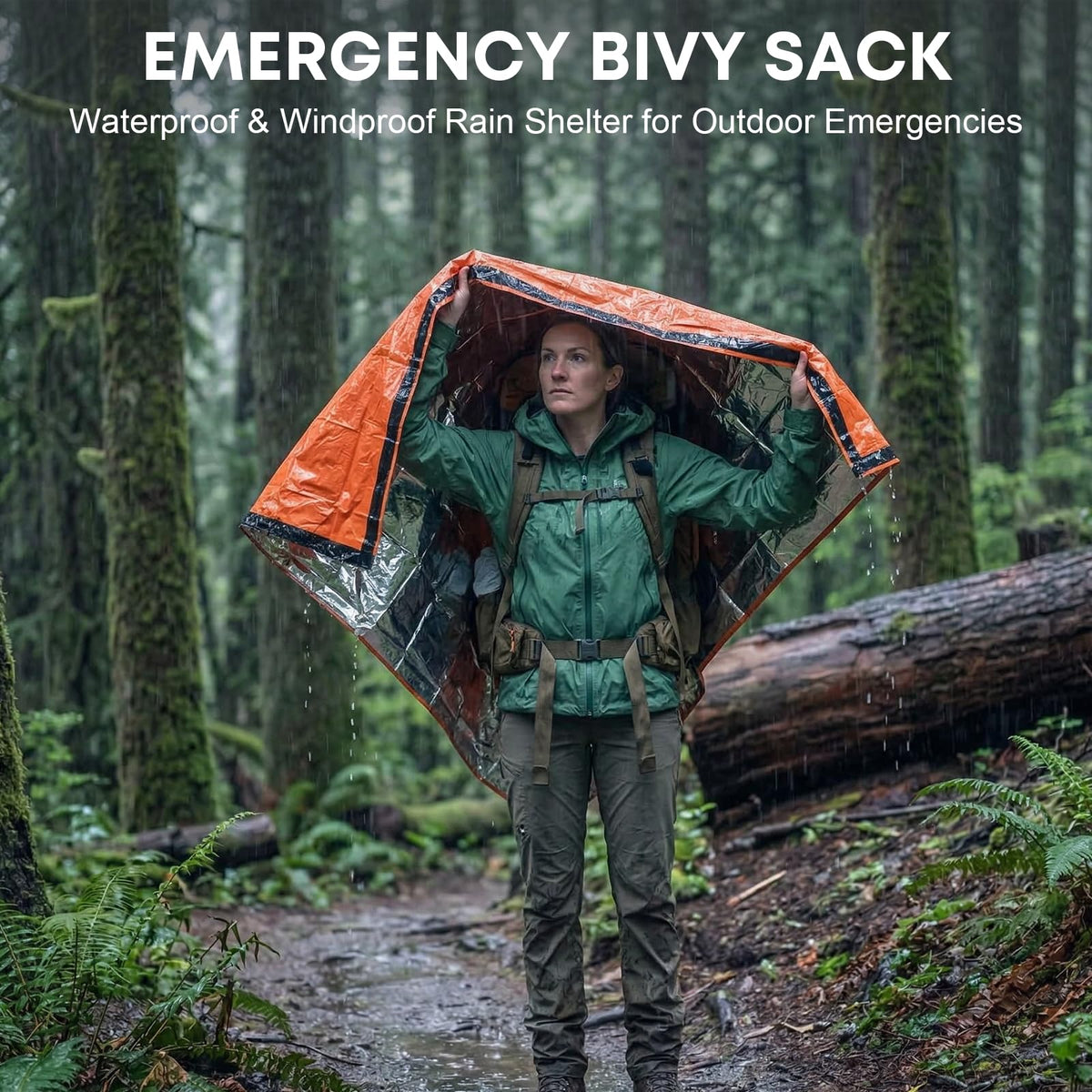 Thermal Emergency Sleeping Bag for Survival: Reflects 90% of Body Heat