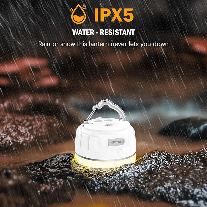 Rechargeable LED Camping Lantern 1000LM, 300H Runtime, 6400mAh, IPX5 Waterproof Tent Light for