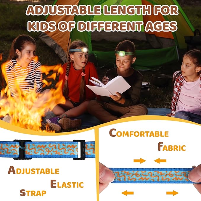EverBrite LED Headlamp Rechargeable Kids Headlamp with RGB Mode and Adjustable Headband, 3 Modes