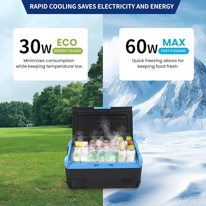 30L Car Refrigerator Freezer, 32QT Single Zone Portable Fridge with Blow Expansion Evaporator