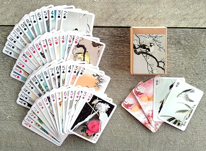Awesome Birds Playing Cards (Poker Deck 54 Cards All Different) Vintage Antique Japanese Engraving