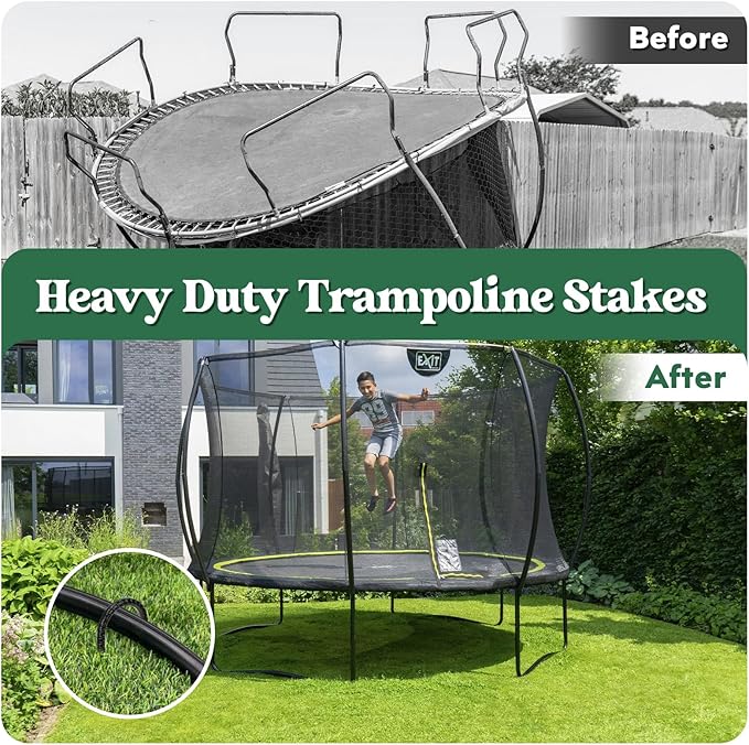 12 inches 12-Pack Trampoline Stakes Anchors High Wind Stake Heavy Duty U Hooks for Ground Lawn
