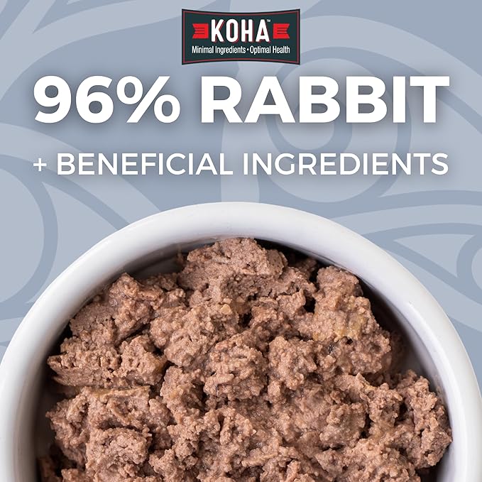 KOHA Limited Ingredient Diet Rabbit Pate for Cats - Single Meat Wet Cat Food for Sensitive Stomachs