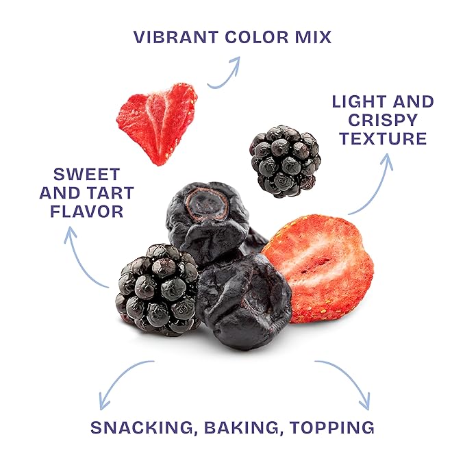 Drybox Freeze Dried Mixed Berries | 100% Natural Fruit | Freeze Dried Berry Source | No Sugar &