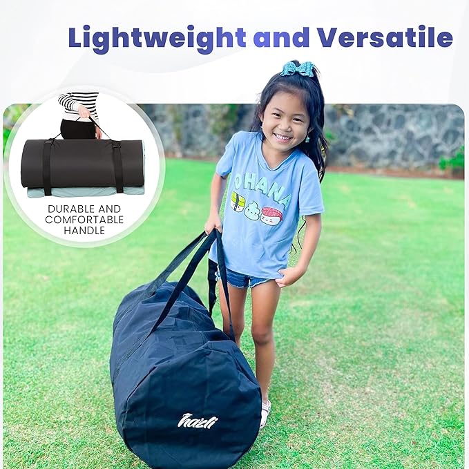 Hazli Matrix Comfort-Cell Memory Foam Camping Mattress Pad - Roll Up Mattress for Adults - Portable
