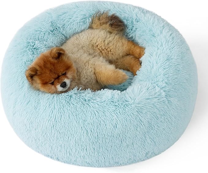 Bedsure Calming Dog Bed for Small Dogs - Donut Washable Small Pet Bed, 23 inches Anti-Slip Round