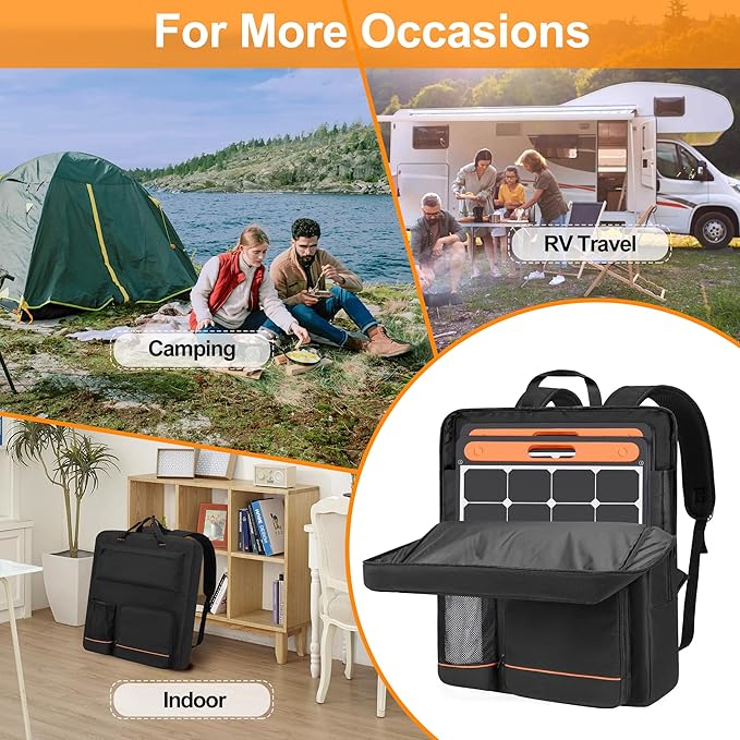 Solar Panel Storage Bag, Travel Backpack Compatible with Jackery SolarSaga 100W 100X 200W, Padded