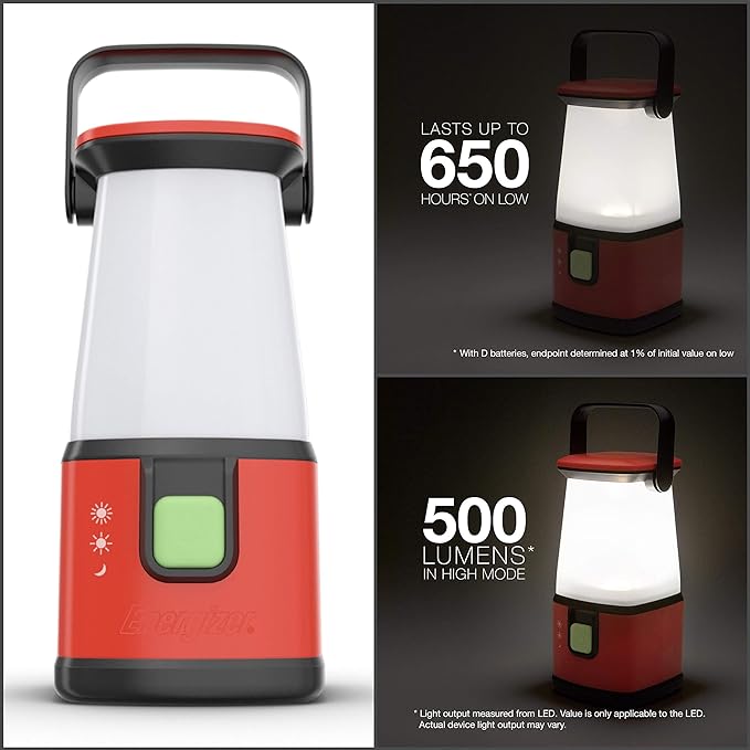 ENERGIZER LED Camping Lantern 360 PRO, IPX4 Water Resistant Tent Light, Ultra Bright Battery