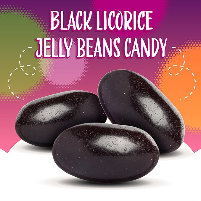 Black Licorice Jelly Beans Candy | 2-Pound Bag | Classic Flavor