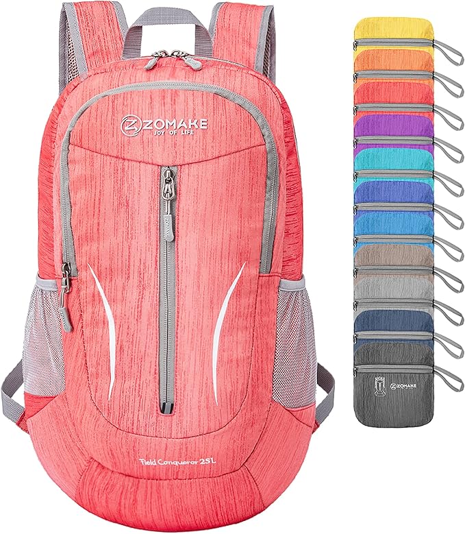 ZOMAKE 25L Ultra Lightweight Packable Backpack, Foldable Hiking Backpacks Water Resistant Small