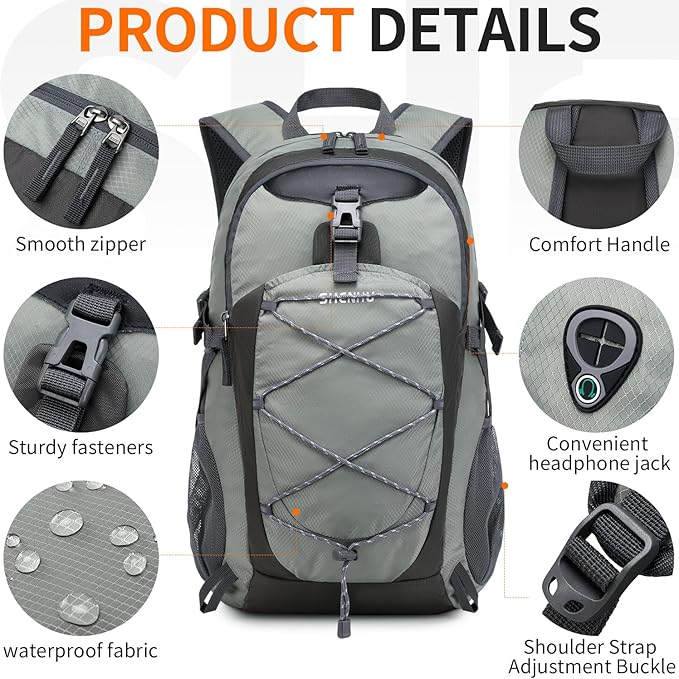 40L Hiking Backpack Lightweight Daypack Waterproof Travel Camping Backpack for Men Women Sport