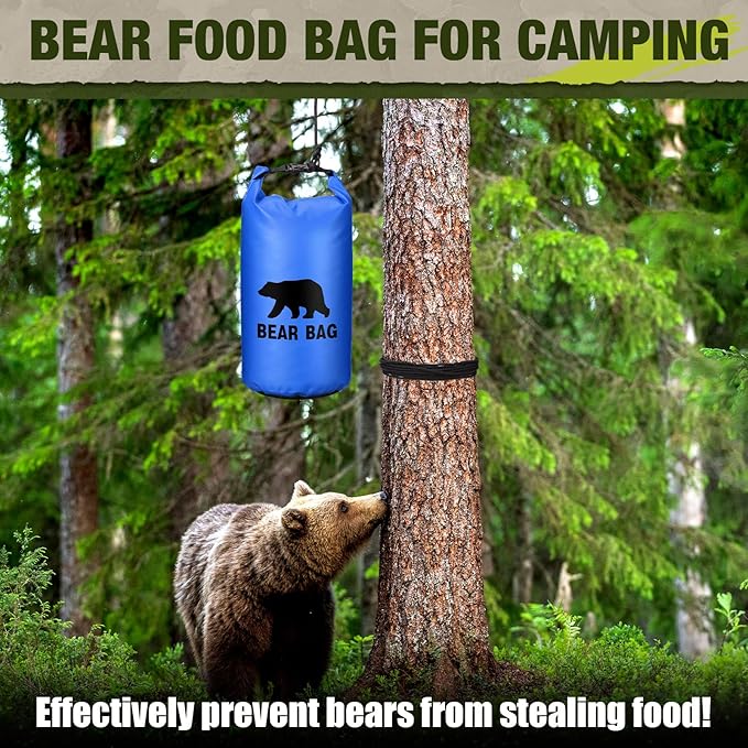 1 Set Bear Food Bag for Camping Ultralight Food Hanging System Includes Waterproof Bear Bag, Nylon