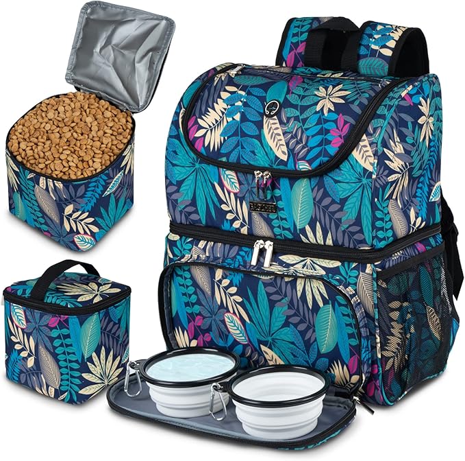 BAGLHER Pet Travel Bag, Double-Layer Pet Supplies Backpack (for All Pet Travel Supplies), Pet