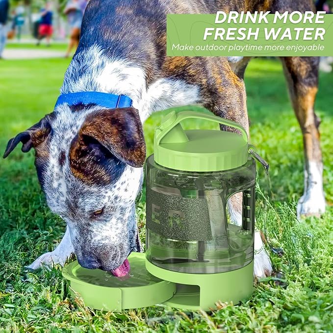 Portable Dog Travel Water Bottle - 77oz Large Travel Water Bowl for Dogs Camping Hiking Beach