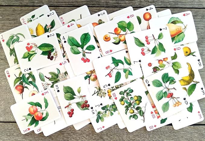 Fruits and Berries Playing Cards (Poker Deck 54 Cards All Different) Vintage Antique Botannical